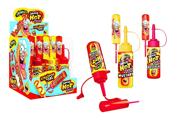 Жидкая конфета-гель+ леденец Hot Dog JohnyBee 12шт