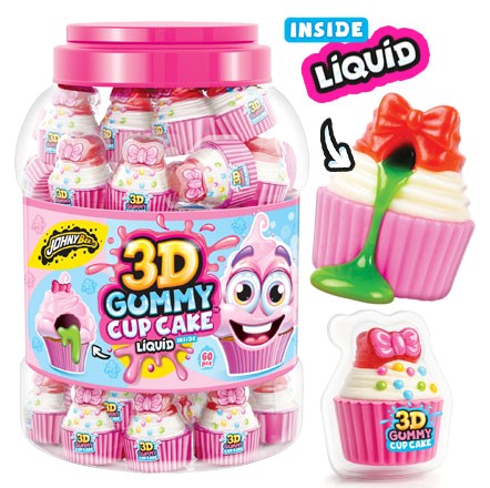 Мармелад Сочный Капкейк Gummy CupCake 3D Банка 60шт, Johny Bee