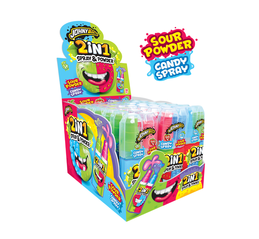 Жидкая конфета-спрей и пудра 2-в-1 24 шт JohnyBee