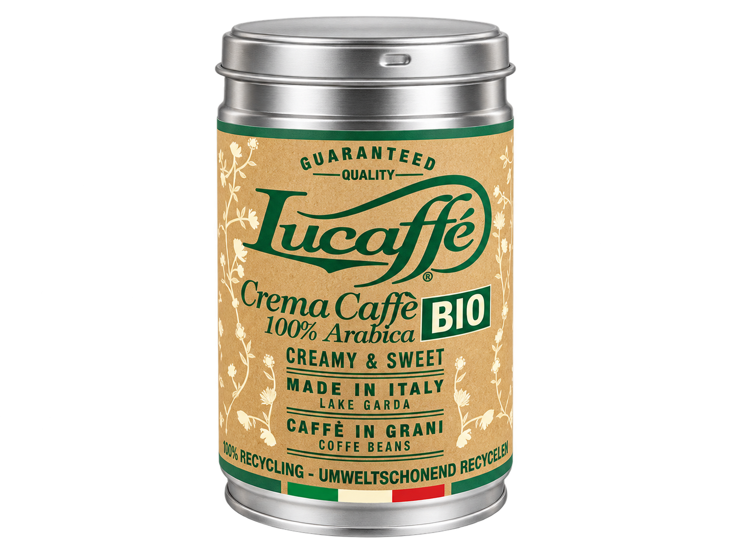 Кофе Lucaffe BIO 250г, зерно мет. банка