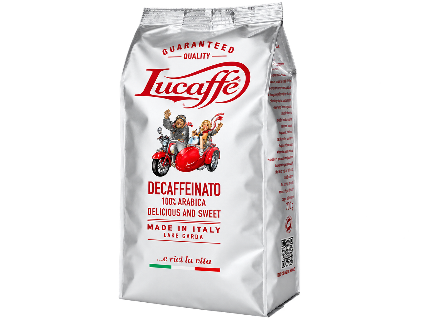 Кофе Lucaffe Decaffeinato (без кофеина) 700г в зернах пакет