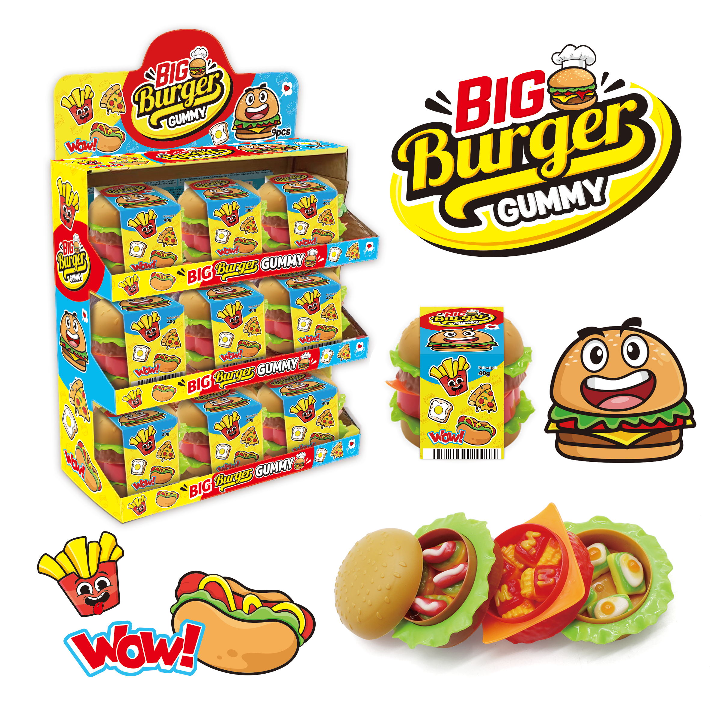 Мармелад 40г Big Burger Gummy 8*9шт Мармелад 40г Big Burger Gummy 8*9шт
