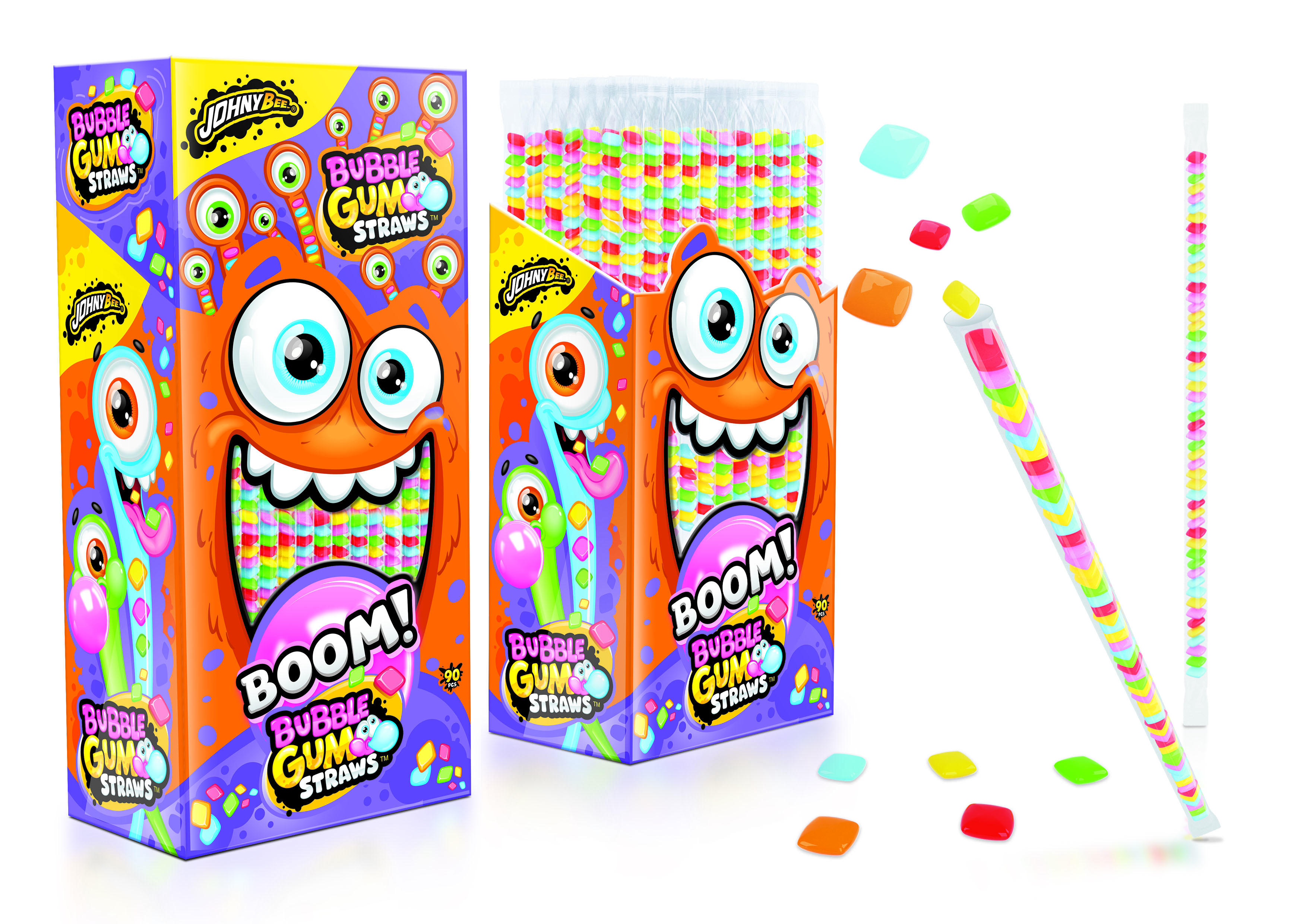 Жев.резинка в Трубочке (Boom Bubble Gum) Johny Bee 90шт