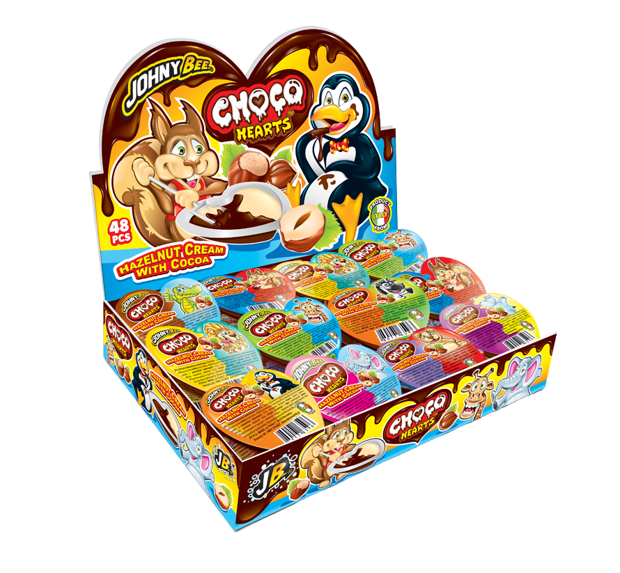 Шоколадный крем Johny Bee Сердечки 48 шт