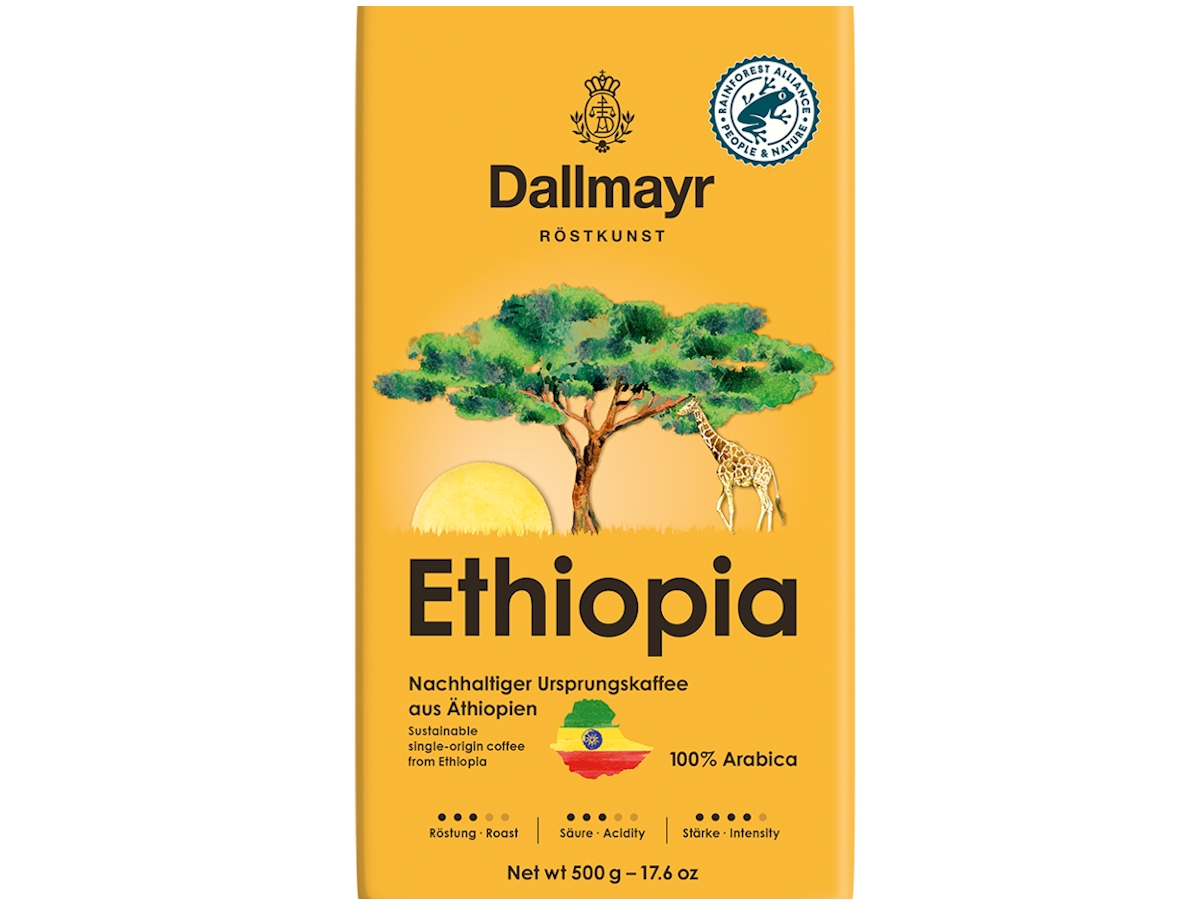 Кофе DALLMAYR ETHIOPIA 500г в зернах, пакет 12 шт Кофе DALLMAYR ETHIOPIA 500г в зернах, пакет 12 шт