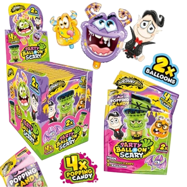 Шипучка + шары воздушные Страшилки (Party Balloon Scary) 16 шт, Johny Bee
