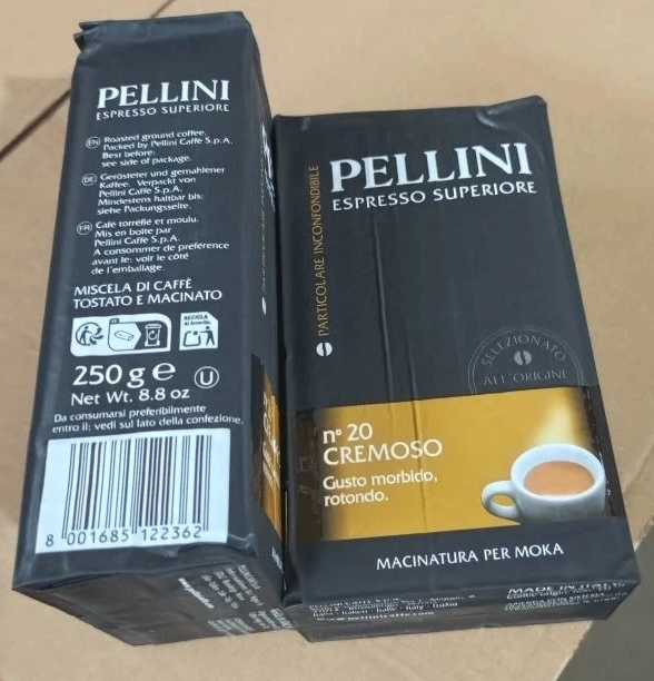 Кофе PELLINI 250г Espresso Superiore Cremoso №20 молотый, пакет 250 г. 20 шт.