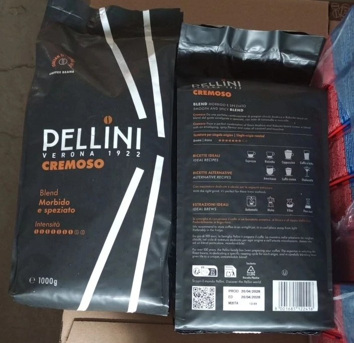 Кофе PELLINI 1кг Espresso Bar Cremoso в зернах, пакет *6шт