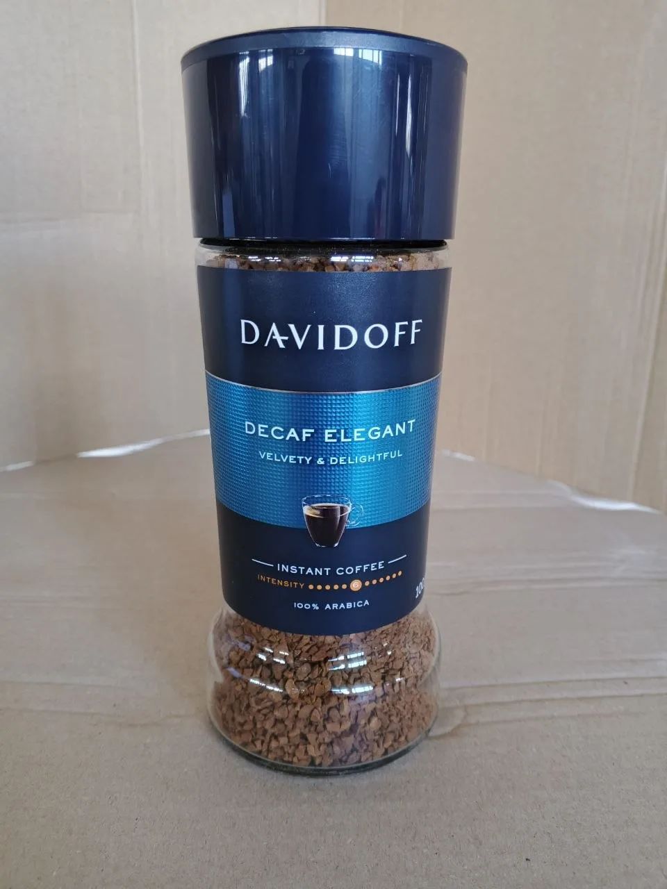 Кофе DAVIDOFF 100 г DECAF ELEGANT (без кофеина) растворимый ст.банка *6 шт