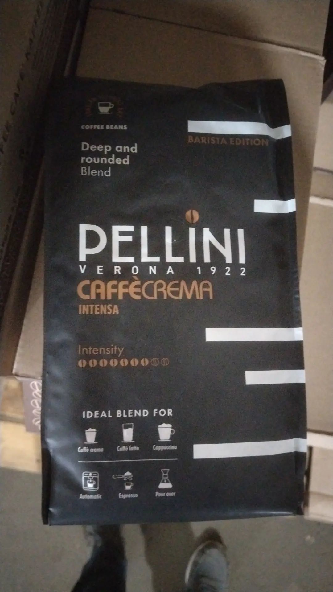 Кофе PELLINI 1кг Caffe Crema INTENSO в зернах, пакет *6шт