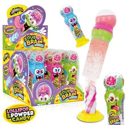 Леденец с пудрой Кислый Мозг (Sour Brain Powder) 12 шт, Johny Bee