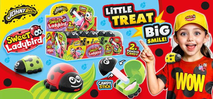 Леденец из декстрозы и 2 пудры Sweet Ladybird 12шт, Johny Bee