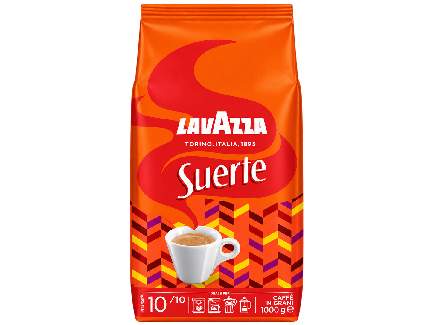 Кофе LAVAZZA SUERTE в зернах, пакет 1кг 
