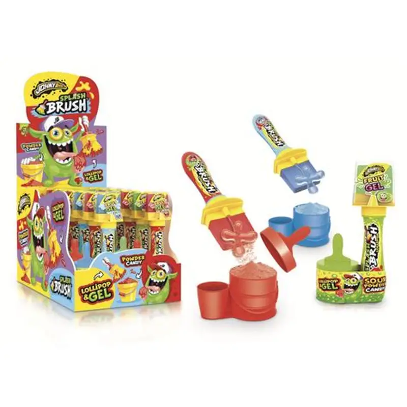 Леденец Dip n Lick с гелем и пудрой Splash Brush, Johny Bee 12 шт