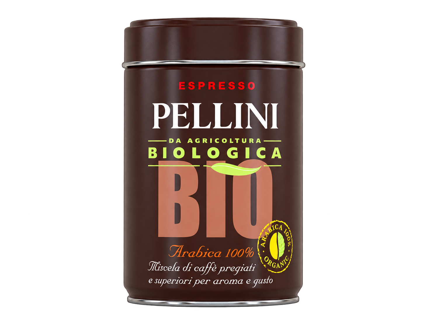 Кофе PELLINI TOP BIO 250г, молотый, мет. банк