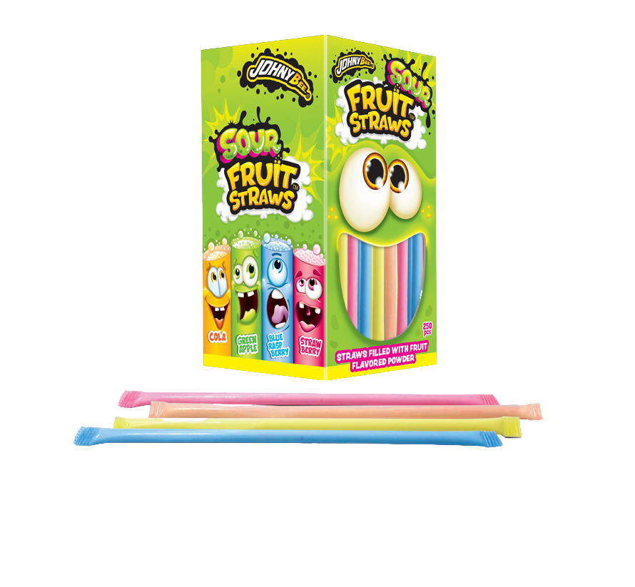 Шипучка в трубочке кислая фруктовая Fruit Starws Johny Bee 250 шт Шипучка в трубочке кислая фруктовая Fruit Starws Johny Bee 250 шт