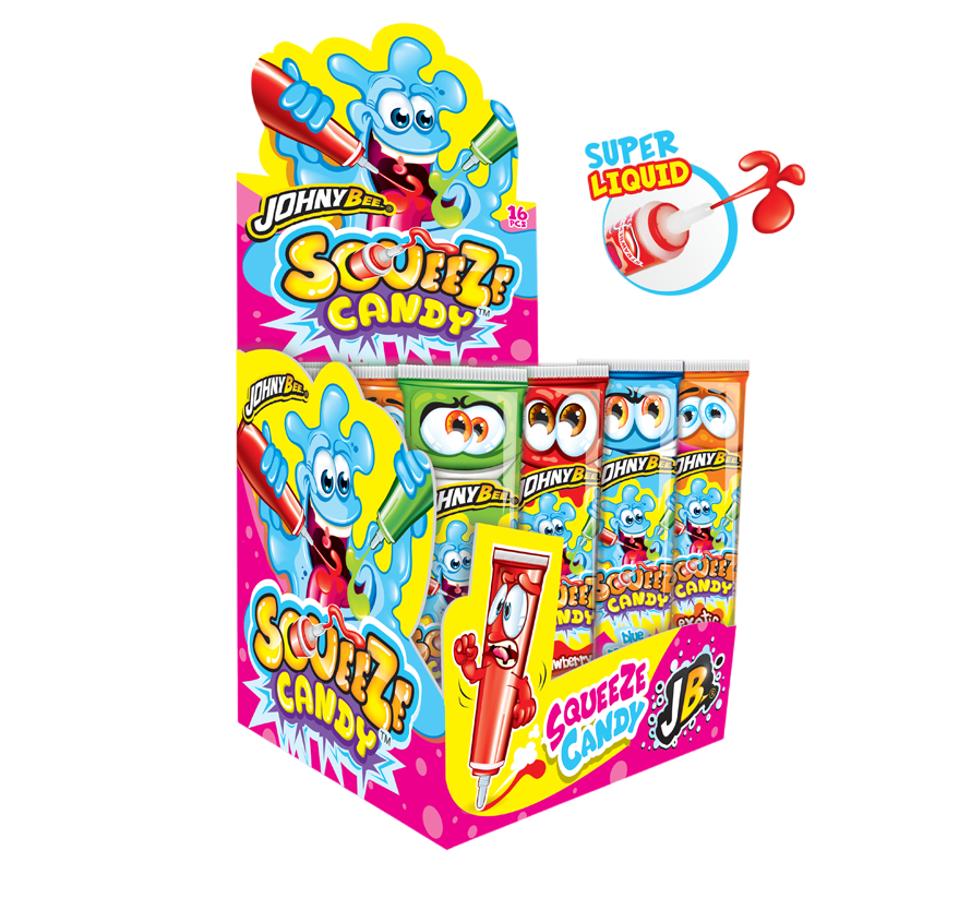 Жидкая конфета SqueeZe (в тюбике) Johny Bee 16шт Жидкая конфета SqueeZe (в тюбике) Johny Bee 16шт