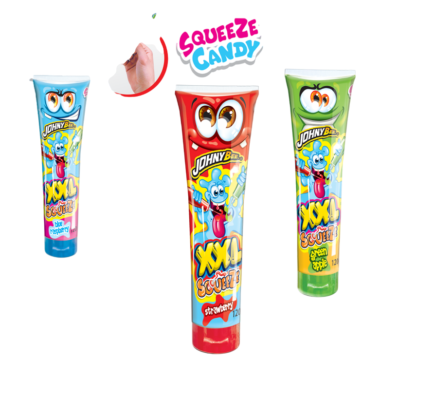 Жидкая конфета XXXL SqueeZe (в тюбике) Johny Bee 12шт Жидкая конфета XXXL SqueeZe (в тюбике) Johny Bee 12шт