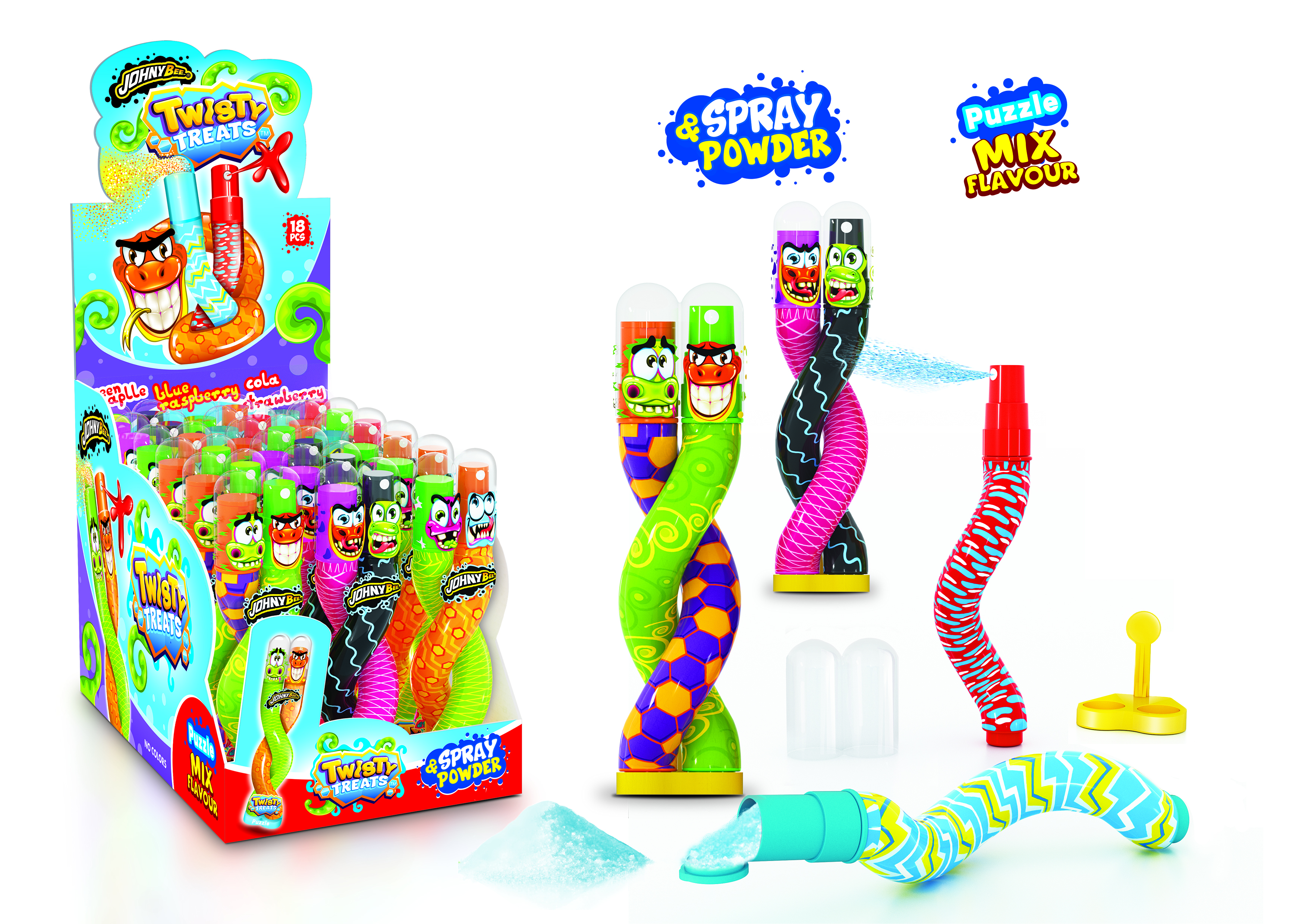 Жидкая конфета Змея спрей Twisty Treats 18шт Johny Bee