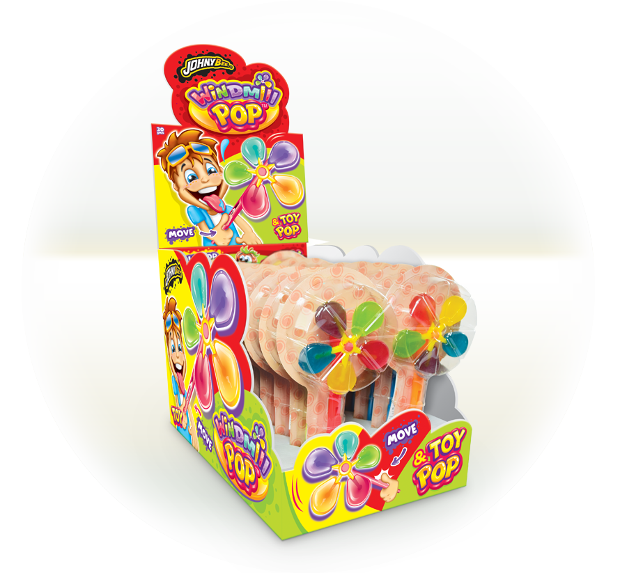 Леденец Мельница windwill pop 20шт, Johny Bee