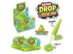 Жидкая карамель-гель + мармелад 55г кислое Яблоко drop pen jam 12*12
