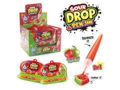 Жидкая карамель-гель + мармелад 55г 2in1 Pen jam&Gummy Stick Strawberry+Apple 12*12