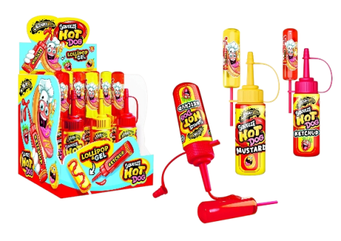 Жидкая конфета-гель+ леденец Hot Dog JohnyBee 12шт