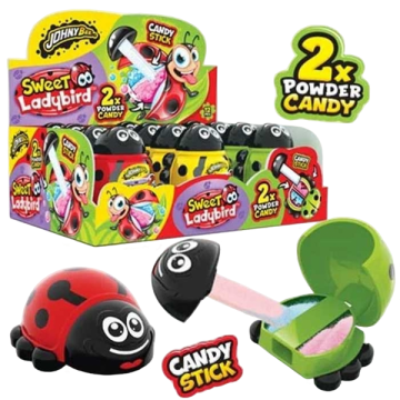 Леденец из декстрозы и 2 пудры Sweet Ladybird 12шт, Johny Bee
