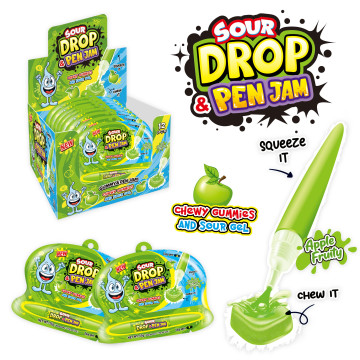 Жидкая карамель-гель + мармелад 55г кислое Яблоко drop pen jam 12*12 Жидкая карамель-гель + мармелад 55г кислое Яблоко drop pen jam 12*12