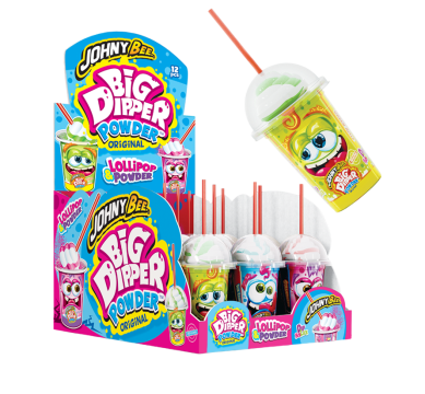Леденец Dip n Lick Big Dipper с кислой пудрой в ведерке 12 шт Johny Bee Леденец Dip n Lick Big Dipper с кислой пудрой в ведерке 12 шт Johny Bee