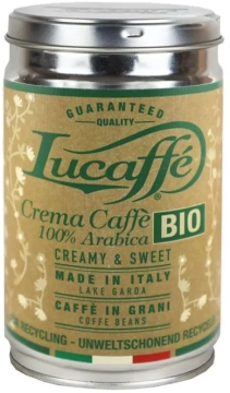 Кофе Lucaffe 250г BIO в зернах, мет.банка *12шт Кофе Lucaffe 250г BIO в зернах, мет.банка *12шт