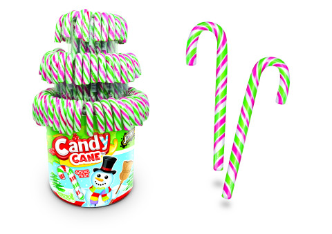 Леденец Трость 12г красно-бело-зеленая (Candy Cane) 100шт JohnyBee