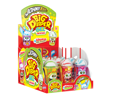 Леденец Dip n Lick Big Dipper с гелем в ведерке 12 шт Johny Bee Леденец Dip n Lick Big Dipper с гелем в ведерке 12 шт Johny Bee