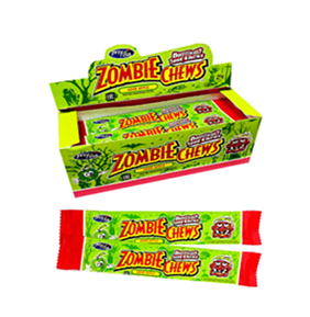 Жевательная конфета Zombie chews sour apple кислое Яблоко 24шт*20гр Жевательная конфета Zombie chews sour apple кислое Яблоко 24шт*20гр