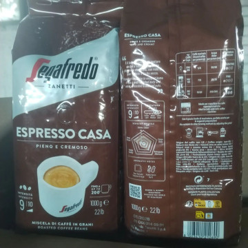 Кофе SEGAFREDO 1кг CASA BONEN в зернах, пакет *8шт