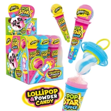 Леденец Dip n Lick с пудрой Pop Star Dipper, Johny Bee 12 шт