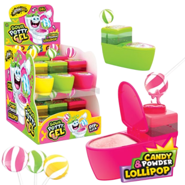 Леденец Dip'N'Lick Sour Potty + Gel Унитаз с ГЕЛЕМ и пудрой, 12 шт Johny Bee Леденец Dip'N'Lick Sour Potty + Gel Унитаз с ГЕЛЕМ и пудрой, 12 шт Johny Bee