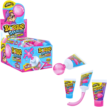 Ж. резинка в тюбике Bubble Squeeze, 24шт Johny Bee Ж. резинка в тюбике Bubble Squeeze, 24шт Johny Bee